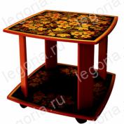 Стол квадратный подвижной «Цветочек» с хохломской росписью